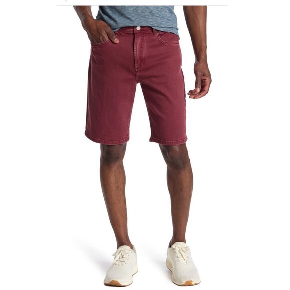 Blank NYC Mens Red Mid Rise Pockets Bermuda Jean Shorts Sz 30 New - Picture 2 of 10